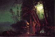 Lake Tahoe, Spearing Fish by Torchlight Albert Bierstadt